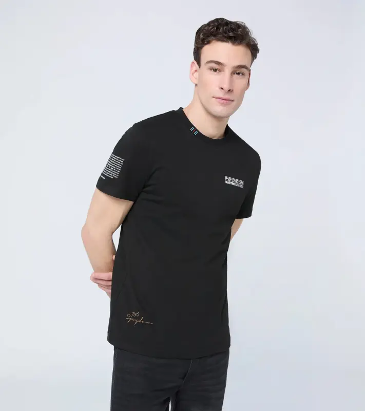 PORSCHE T-Shirt MARTINI RACING® Tričko s kulatým výstřihem černá