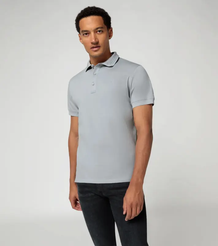 PORSCHE DESIGN TecFlex polo shirt Polokošile tričko s límečkem a knoflíky z piké ledovcová šedá