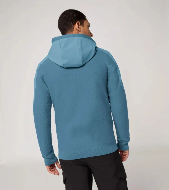 PORSCHE DESIGN Wool Mix Jacket Bunda sportovní s kapucí z merina světle modrá