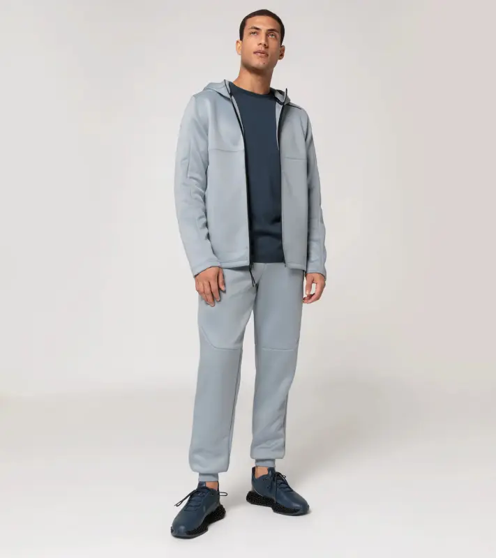 PORSCHE DESIGN Hooded sweat jacket Mikina s kapucí světle ledovcově šedá