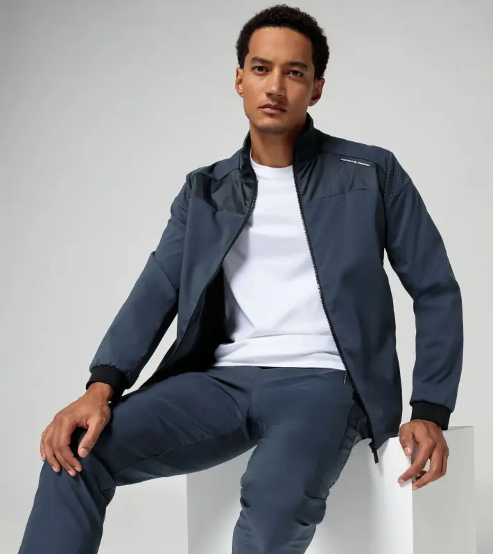 PORSCHE DESIGN Woven tech jacket Bunda tkaná sportovní funkční tmavě modrá