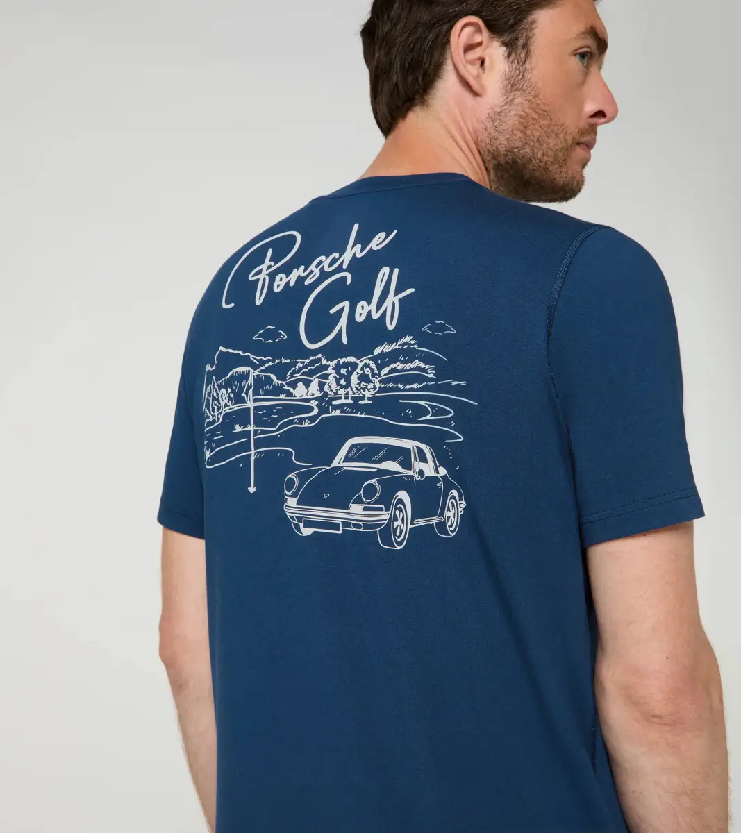 PORSCHE T-shirt – 911 Targa 60Y tričko modré s potiskem