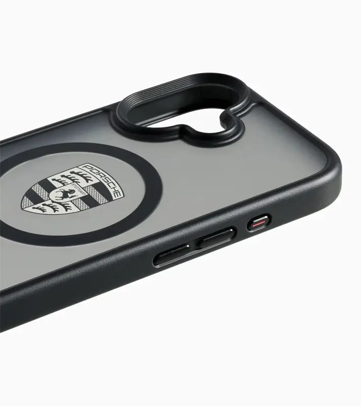 PORSCHE Snap-on case for iPhone® 17 Kryt mobilního telefonu iPhone 17 se znakem Porsche černý hliníkový rámeček