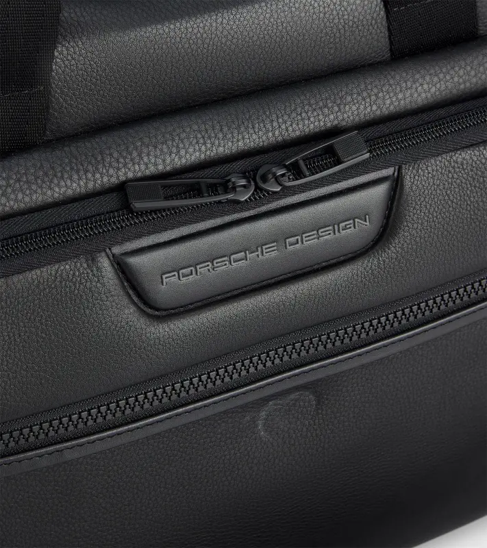 PORSCHE DESIGN Roadster Leather Briefcase Taška aktovka přes rameno kožená s přihrádkou na notebook 15.6" s vnitřním organizérem černá