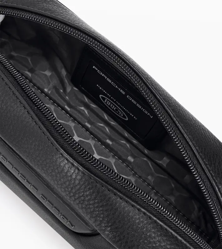 PORSCHE DESIGN Roadster Leather Accessory Pouch Pouzdro kožené na drobnosti doklady klíče s vnitřním organizérem na zip černé