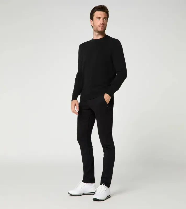 PORSCHE DESIGN Crew-neck Pullover Svetr žakárový pulovr s výstřihem ke krku černá
