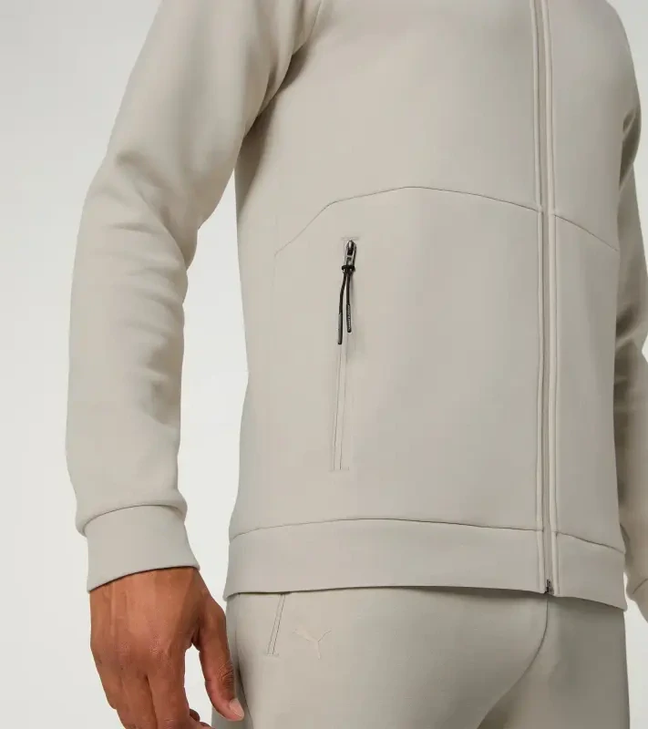 PORSCHE DESIGN Hooded Sweat Jacket Mikina na zip s kapucí decentními logy běžová