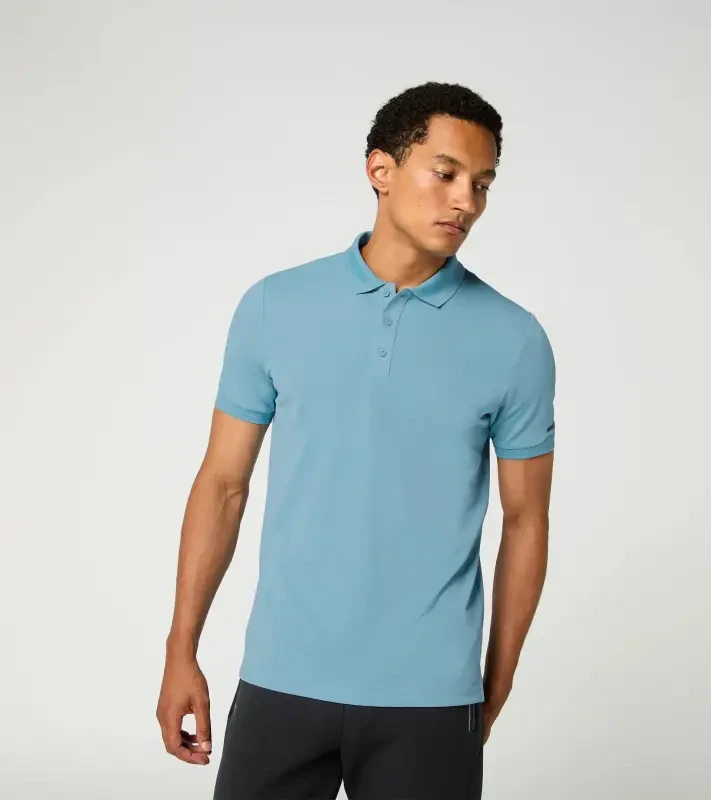 PORSCHE DESIGN Men's Polo Shirt Polokošile tričko s límečkem a knoflíčky s UV faktorem 30+ světle modrá