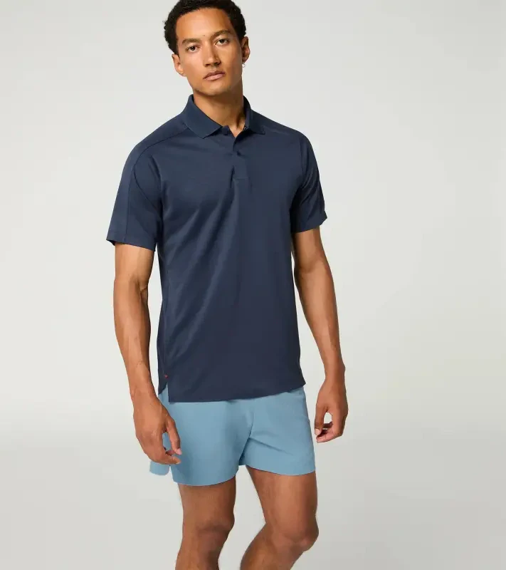 PORSCHE DESIGN Sport-Tex Jacquard Polo Shirt Polokošile tričko žakárové s límečkem a knoflíčky tmavě modrá