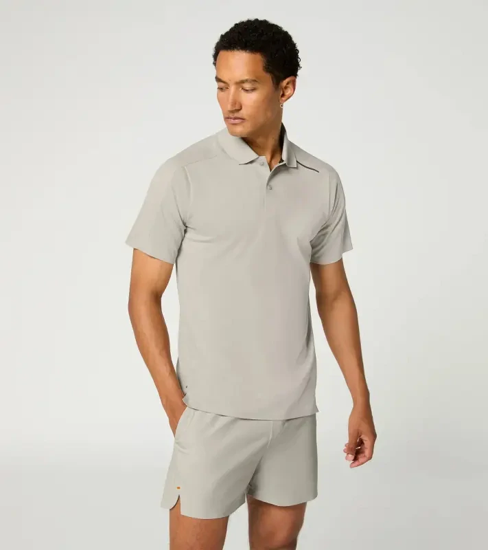 PORSCHE DESIGN Sport-Tex Jacquard Polo Shirt Polokošile tričko žakárové s límečkem a knoflíčky béžová