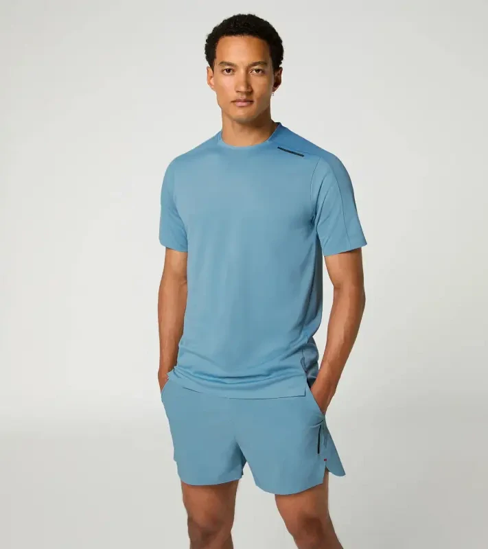PORSCHE DESIGN Sport-Tex Jacquard T-Shirt Tričko žakárové s kulatým výstřihem světle modrá
