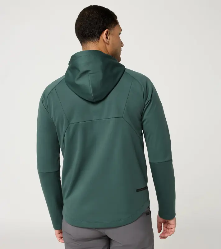 PORSCHE Hoodie Unisex Mikina cyklistická sportovní na zip tmavě zelená