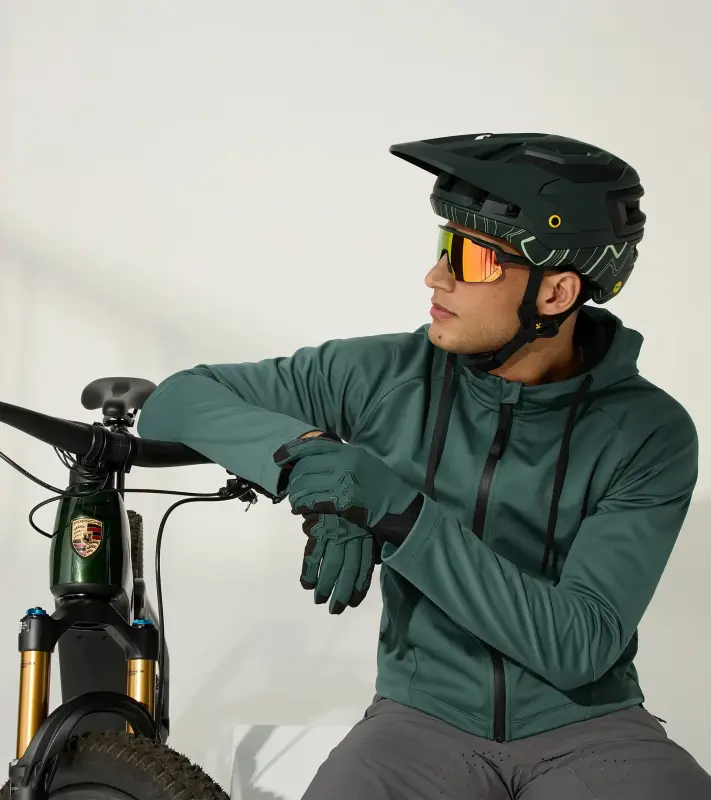 PORSCHE Bike Gloves Rukavice cyklistické celoprstové tmavě zelená