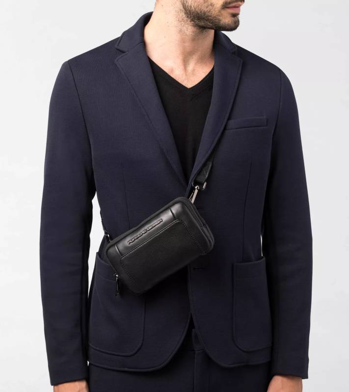 PORSCHE DESIGN Roadster Leather Travel Pouch  Kožené cestovní pouzdro černá