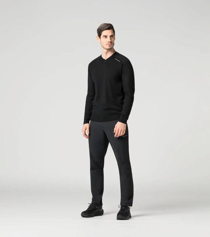 PORSCHE DESIGN EvoKNIT® V-Neck Jumper Pullover Svetr sportovní funkční s výstřihem do V černý