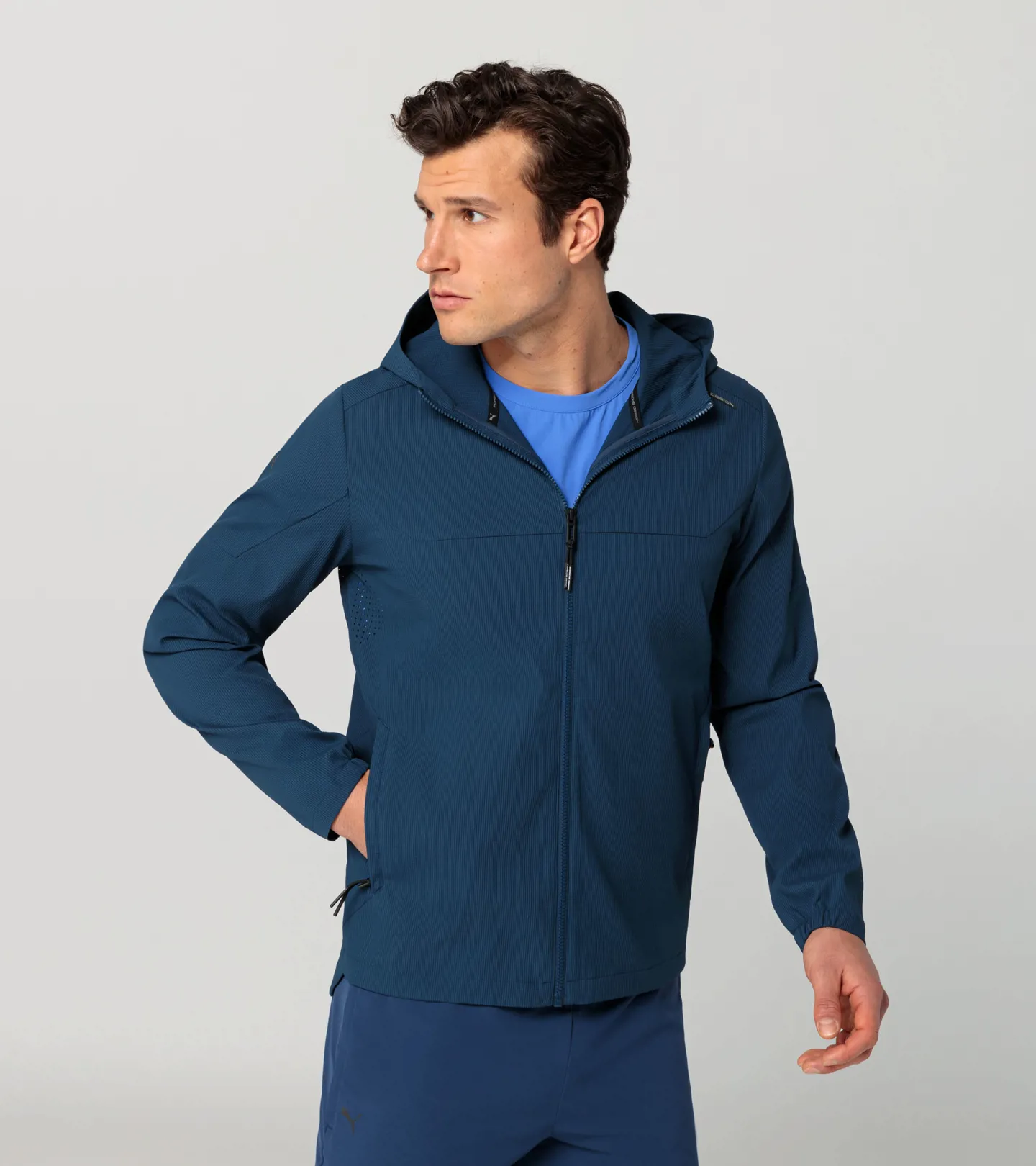 PORSCHE DESIGN Active Packable Jacket Sportovní lehká funkční bunda pro aktivní pohyb tmavá perská modrá