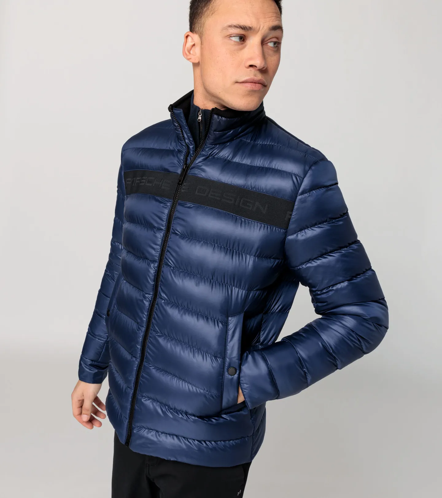 PORSCHE DESIGN Lightweight puffer jacket Bunda prošívaná odlehčená tmavší modrá