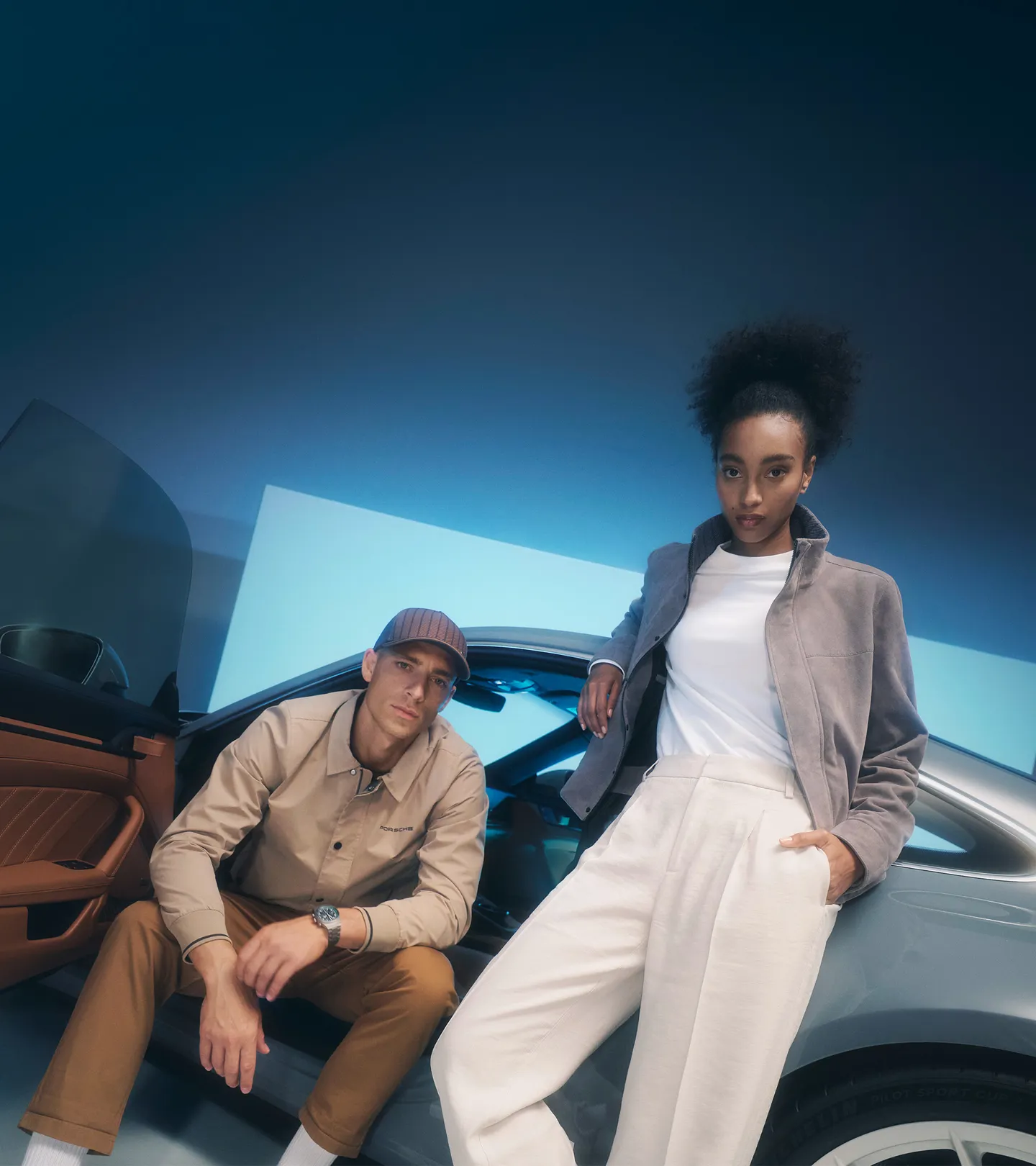 PORSCHE DESIGN Jacket 60Y Porsche 911 Bunda pro přechodové období světle béžová