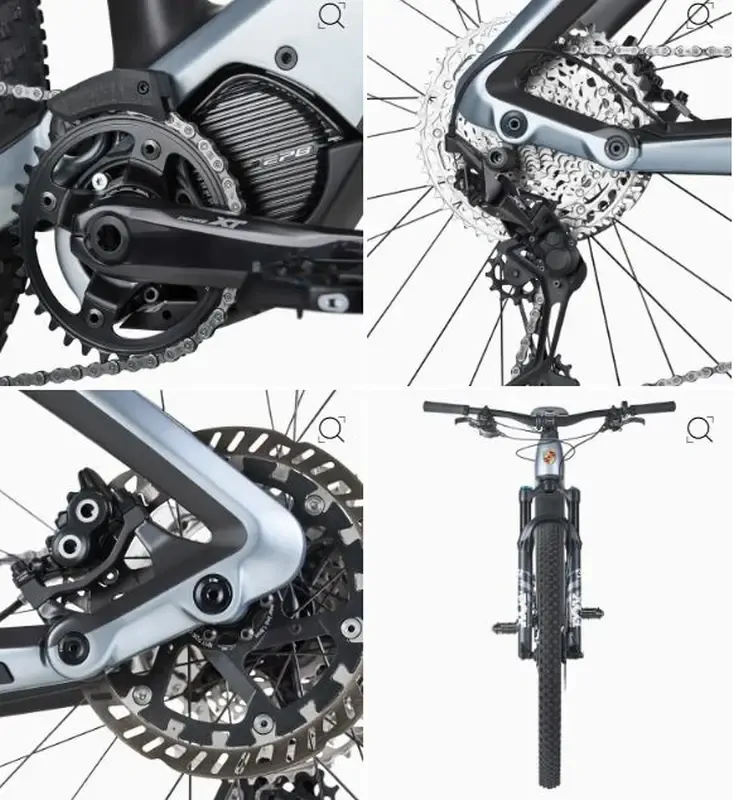 PORSCHE eBike Cross 3rd Gen Jízdní horské elektrokolo karbonový rám stříbrná