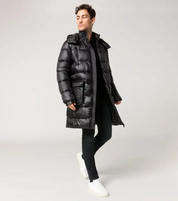 PORSCHE DESIGN Lightweight parka Bunda delší prošívaná odlehčená černá