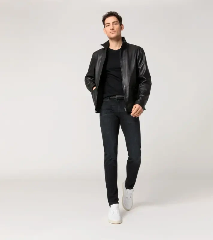 PORSCHE DESIGN Roadster leather jacket Bunda kožená klasického střihu černá