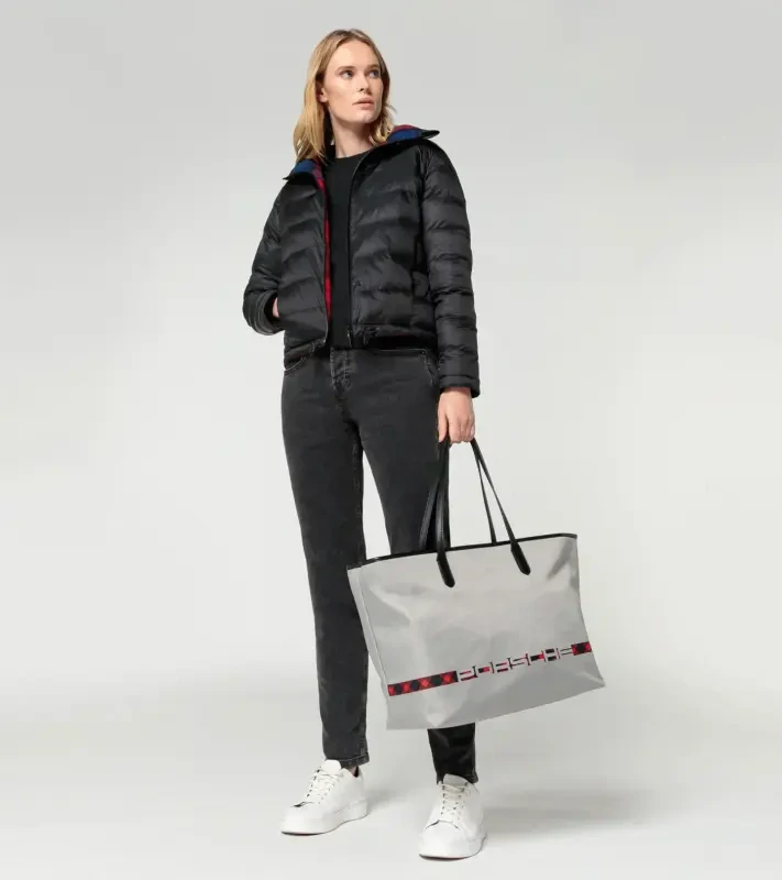 PORSCHE Shopper Turbo No. 1 Taška nákupní dámská doplněná o připínací kapsu na zip světle šedá