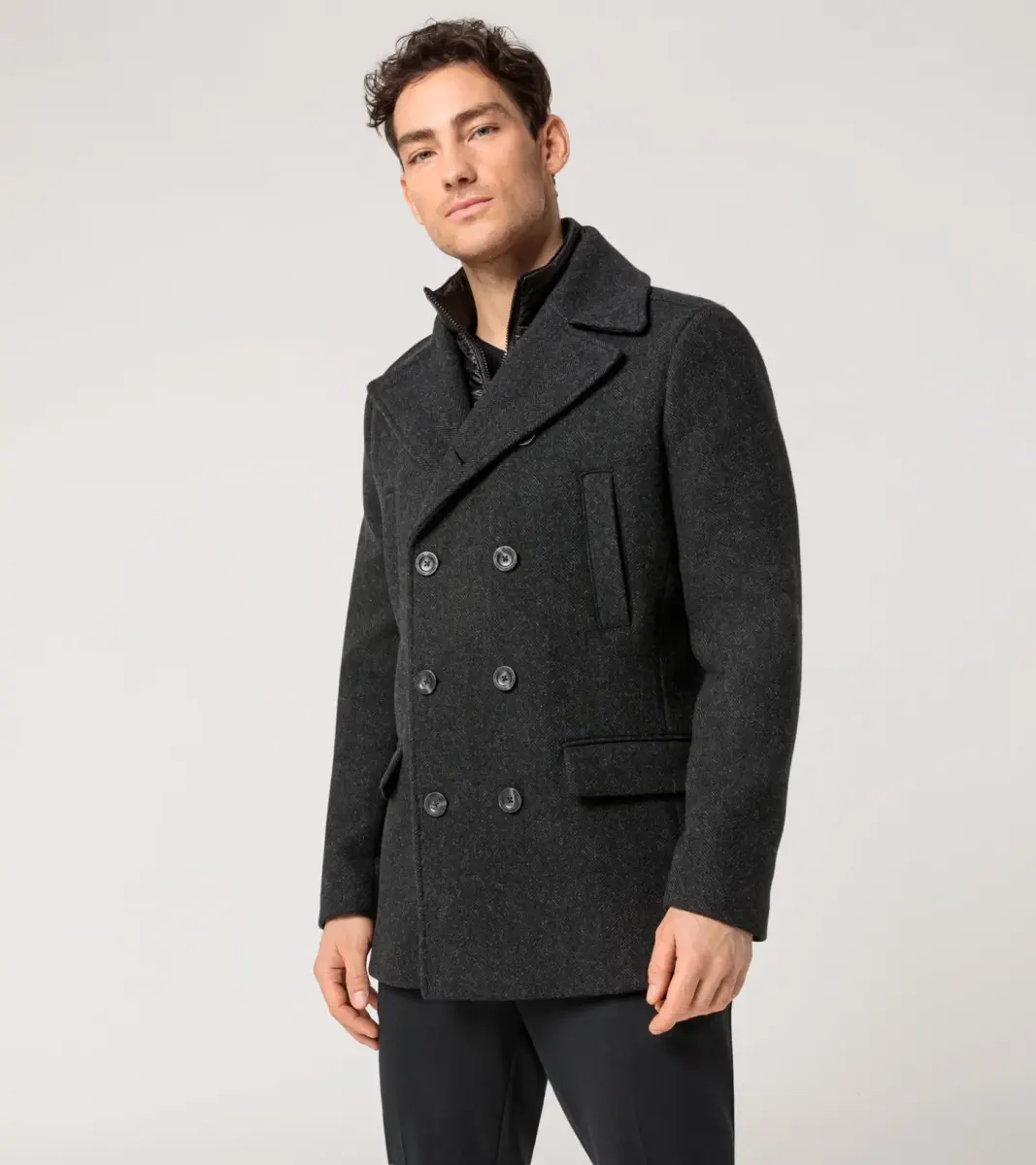 PORSCHE DESIGN Hybrid peacoat Kabát dvouřadý krátký černá