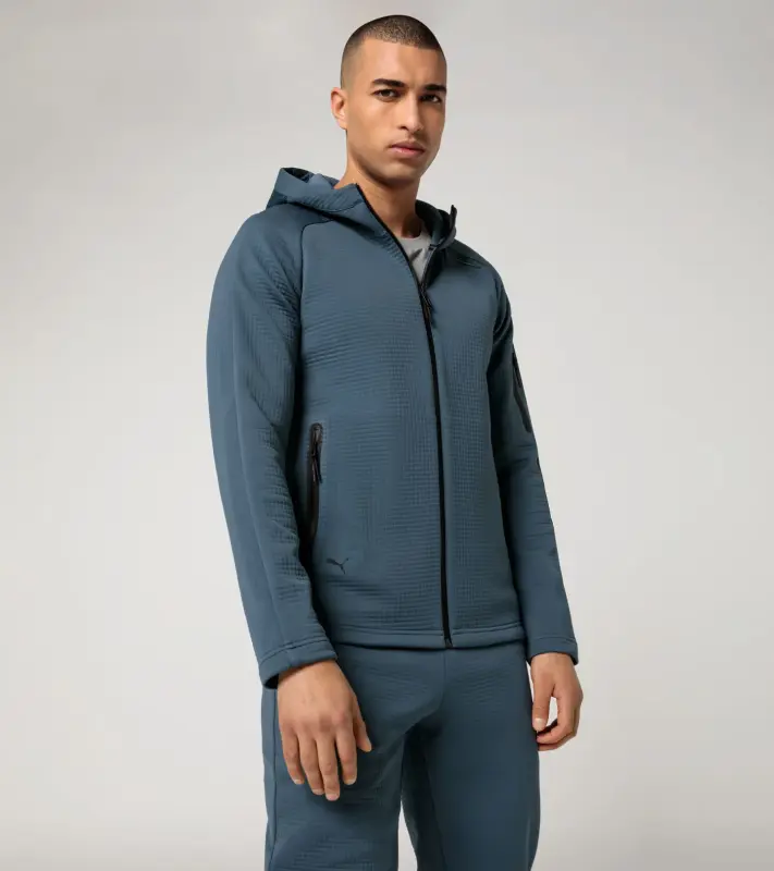 PORSCHE DESIGN Hooded sweat jacket  Mikina s kapucí funkční modrošedá