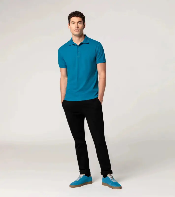 PORSCHE DESIGN TecFlex polo shirt Polokošile tričko s límečkem z piké světle modrá