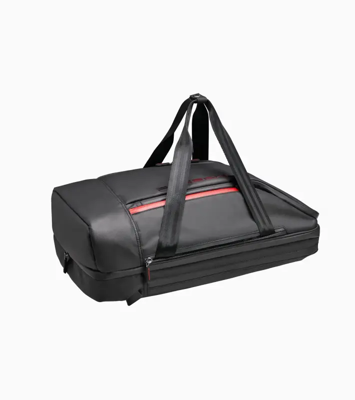 PORSCHE Urban 2 in 1 Travel Bag Taška cestovní volnočasová černá s červenými detaily
