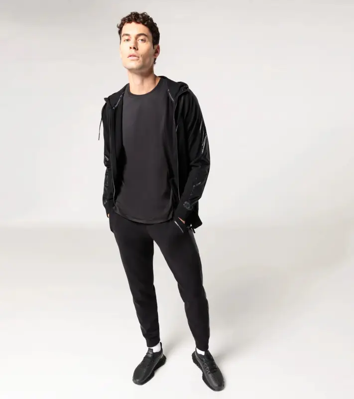 PORSCHE DESIGN Leisure Jacket Bunda volnočasová sportovní na zip s kapucí černá
