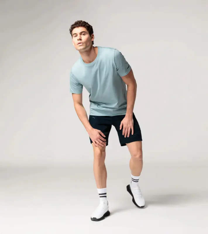 PORSCHE DESIGN T-shirt Essential Tričko volnočasové sportovní s kulatým výstřihem a logem mátová zelená