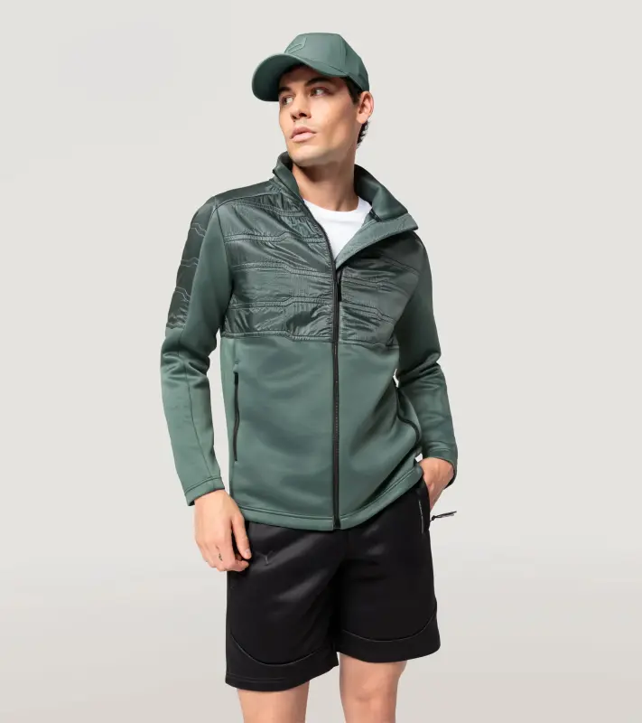 PORSCHE DESIGN Hybrid jacket Volnočasová bunda se stylovým vrstevním a vysokým límcem mátová zelená