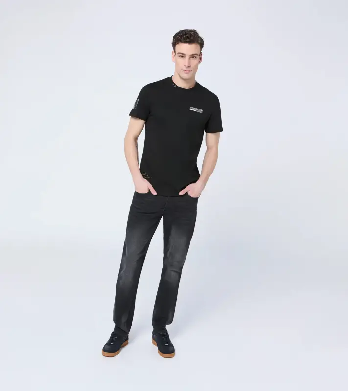 PORSCHE T-Shirt MARTINI RACING® Tričko s kulatým výstřihem černá