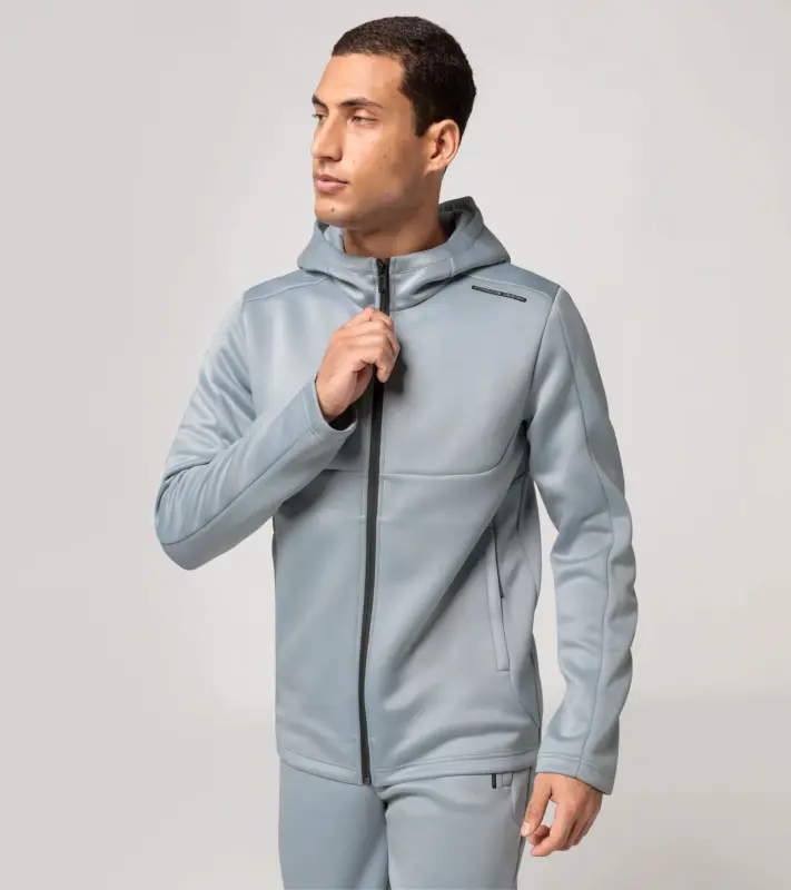 PORSCHE DESIGN Hooded sweat jacket Mikina s kapucí světle ledovcově šedá