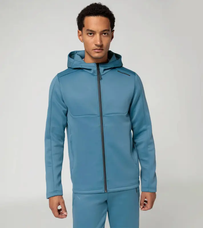 PORSCHE DESIGN Hooded sweat jacket Mikina s kapucí světle modrá