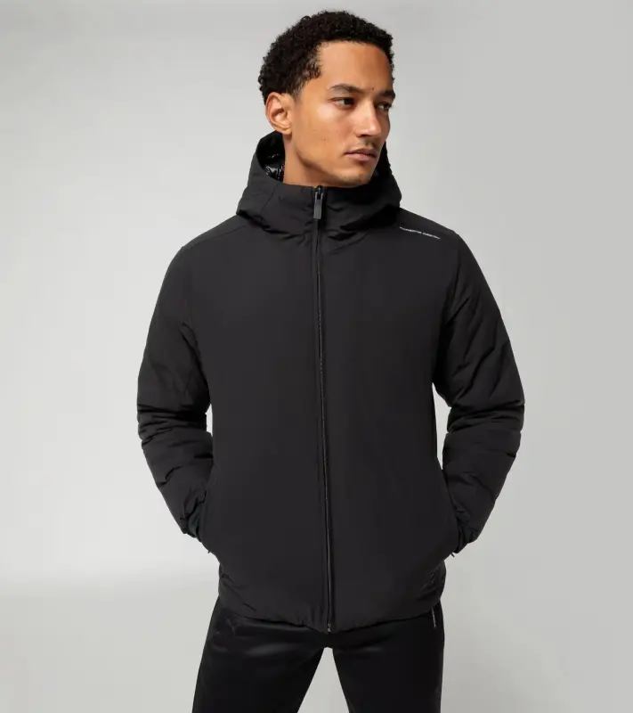 PORSCHE DESIGN Light blouson jacket Bunda volnočasová na zip s podšívkou a kapucí černá