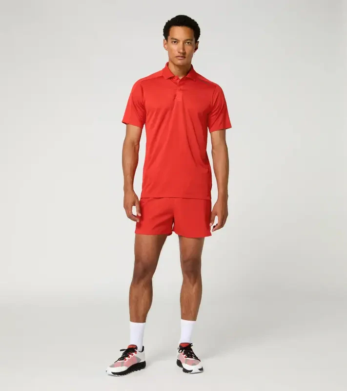 PORSCHE DESIGN Sport-Tex Jacquard Polo Shirt Polokošile tričko žakárové s límečkem a knoflíčky lávově oranžová