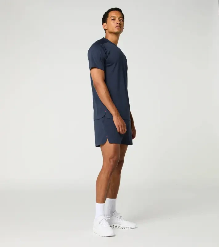 PORSCHE DESIGN Sport-Tex Jacquard T-Shirt Tričko žakárové s kulatým výstřihem tmavě modrá