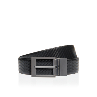 PORSCHE DESIGN Oboustranný kožený opasek 35 mm, černý, 110 cm
