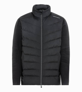 PORSCHE DESIGN Hybrid Jacket Volnočasová prošívaná bunda s pletenými rukávy černá