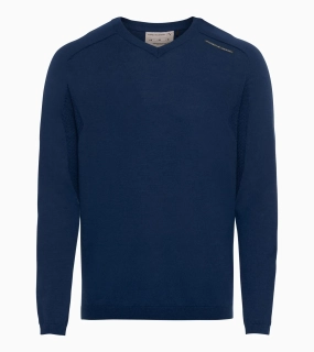 PORSCHE DESIGN EvoKNIT® V-Neck Jumper Pullover Svetr sportovní funkční s výstřihem do V perská modrá