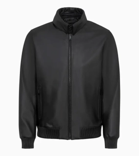 PORSCHE DESIGN Cabrio leather jacket Bunda kožená s odnímatelným límcem černá