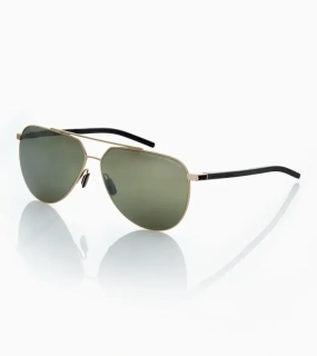 PORSCHE DESIGN Sunglasses P´8968 Sluneční brýle pilotky zlatočerné a skly v barvě olivové