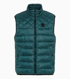 PORSCHE DESIGN Lightweight vest Vesta prošívaná odlehčená na zip petrolejově zelená