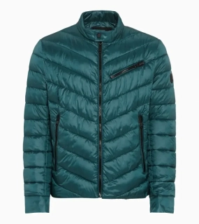PORSCHE DESIGN Lightweight jacket Bunda prošívaná odlehčená na zip petrolejově zelená