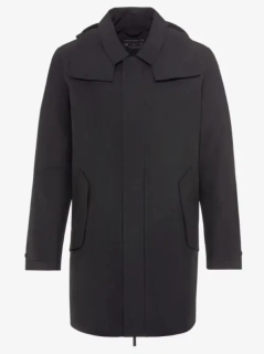 PORSCHE DESIGN Trench coat Trenčkot kabát pro chladnější počasí s odepínací kapucí černá