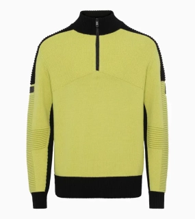 PORSCHE HEAD Knitted Pullover Turbo Svetr pulovr lyžařský pletený funkční z merina v barvě neon žlutá