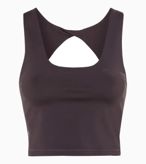 PORSCHE Women's Crop Tank Top Yoga Capsule Collection Tílko dámské krátké volnočasové fitness yoga ostružinová
