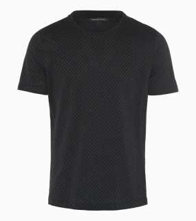PORSCHE DESIGN Seasonal T-shirt Tričko s kulatým výstřihem žakárové bavlněné černá se vzorem